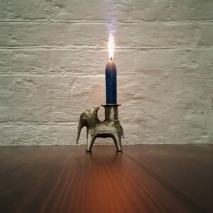 Handcrafted Dhokra Metal Art Elephant Figurine with Candle Stand | Simple & Decorative | Home | Desk Decor