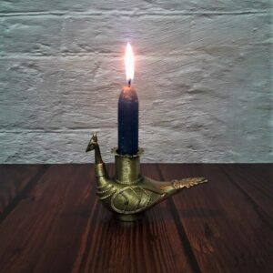 Dhokra Metal Art Peacock Figurine with Candle Stand – Simple & Decorative For Home And Desk Decor